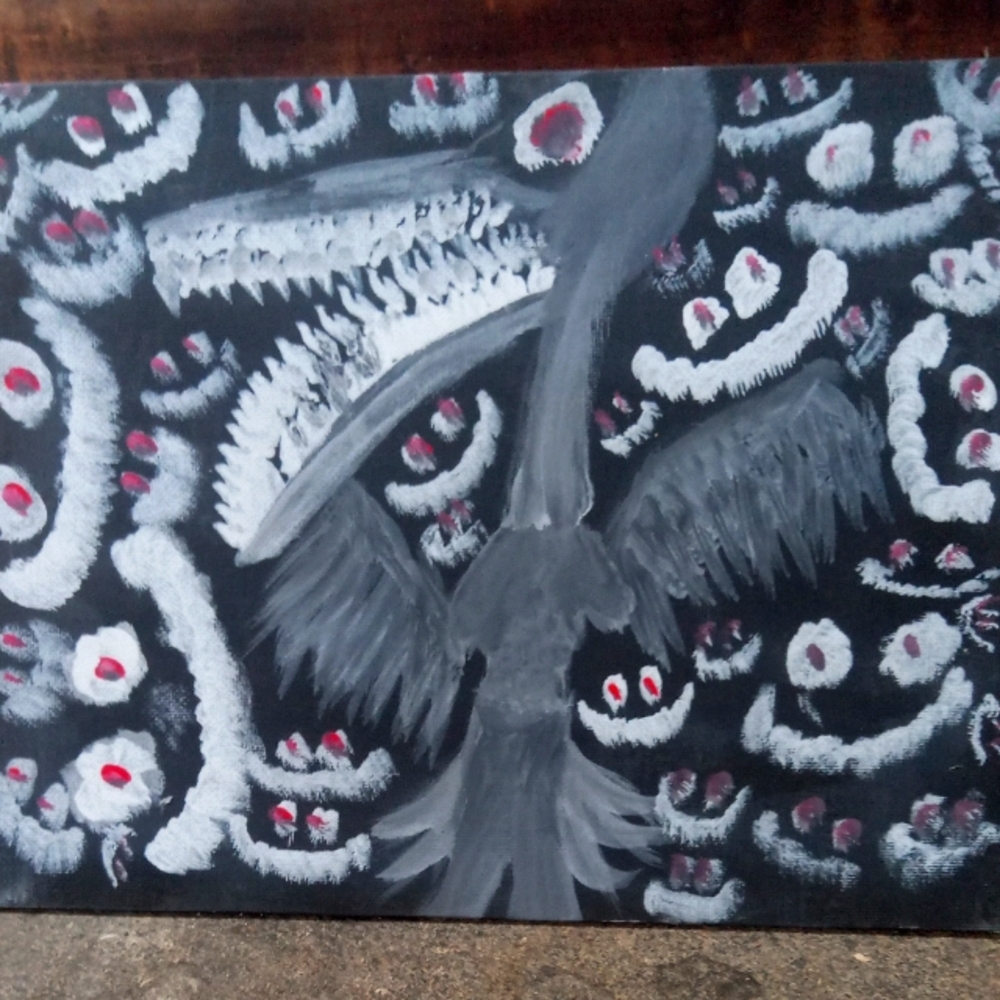 Acrylic On 8x11 Canvas Panel "Here They Come" Comes With Verse And Rights To Art